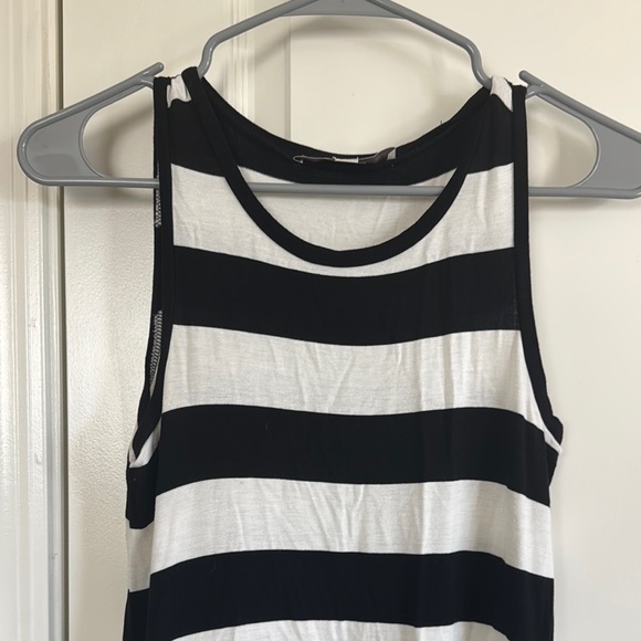 LOFT Black and White Striped Mini Dress XSP / C38 - Picture 3 of 3